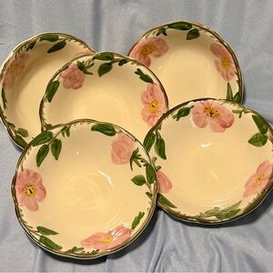 VINTAGE Franciscan Desert Rose 6” Cereal Bowls Flying F Backstamp 1948-58 USA